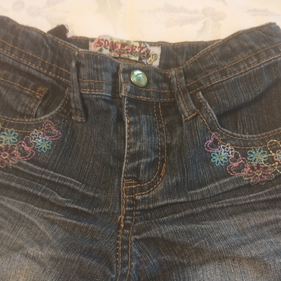 Squeeze Original Denim Blue Jeans Shorts Embroidery Sparkle 6 - Picture 3 of 6